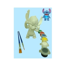 3d Stitch Figür Boyama Seti - Kendin Boya Hobi Ve Etkinlik Seti - Akrilik Boya + 2 Fırça