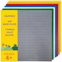 11024 Gri Zemin Plaka, +4 Yaratıcı Oyuncak Yapım Seti 1 Parça 25cmx25cm, Baseplate