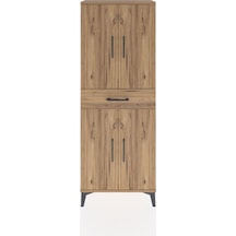 Arges Dolap 3 Raflı Tek Çekmeceli 4 Kapaklı 60x30x163 Çam-çam Atlas Çam