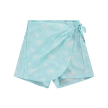 Civil Girls Palmiye Desenli 2-5 Yaş Şort - Yeşil Mint