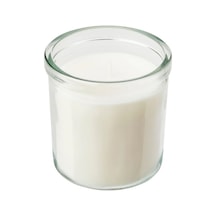 Ikea Jamlık Cam Kaplı Kokulu Mum 8 X 8,5 Cm Vanilya Açık Bej