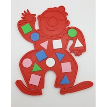 Eğitici Geometrik Şekiller - Renkli Şekil Eşleştirme - Zeka Geliştirici Çocuk Puzzle - Kırmızı