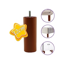 Silindir Destek Ayağı 12 Cm Kahverengi Gizli Ayak Mobilya Kanepe Baza Koltuk Dolap Sehpa Tv Ünitesi Ayağı