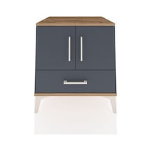 Kronos Komodin 2 Raflı Tek Çekmeceli 2 Kapaklı 60x59x64 Çam-a... Çam