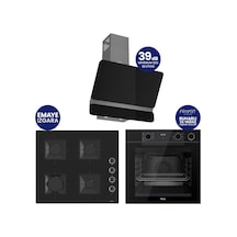 Ferre Steamart-Fryart-Silentart Serisi Siyah Set QEP64CS+SS205+D080-SA Emaye Izgara