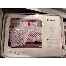 Clasy Ranforce Tek Kişilik Uyku Seti Amor Beyaz Beyaz