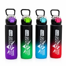 Çift Renkli Tutmalı Plastik Pipetli Spor Matara Suluk 1000ml 5286