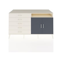 Kronos Konsol 2 Raflı 5 Çekmeceli 2 Kapaklı 176x59x99 Aytaşı-antr Aytaşı-antrasit/aytaşı