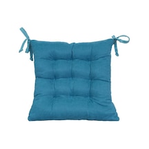 Kadife Dokulu Sandalye Minderi Çift Taraflı Petrol Turkuaz 2400