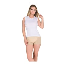 Kadın Kolsuz Body T-shirt Beyaz 2 Li Paket 001