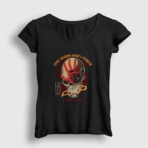 Presmono Kadın Fist Five Finger Death Punch T-shirt Siyah