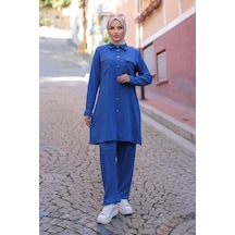 Cep Detaylı Tesettür İndigo Takım I Ndigo Cep Detaylı Tesettür İndigo Takım I Ndigo