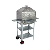 Metehan MTH-25 Lüx Davlumbazlı - Kapaklı - Bacalı - Lama Izgaralı - 2 Tekerlekli Mangal