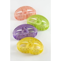 İç İçe Halka Renkli Mandal Toka 12 Cm Pembe