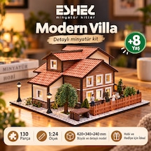 Eshel Modern Villa 130'lu Parça 1:24 Karton Maket