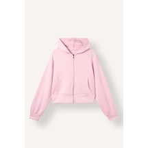 Defacto Loose Fıt Kapüşonlu Modal Hırka G2204ax26wnpn74 Pembe-pn74