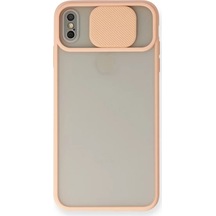 Newface Apple Apple iPhone Uyumlu  X Kılıf Palm Buzlu Kamera Sürgülü Silikon - Pembe