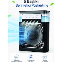 Hepsi Püskürtmeli Masaüstü Fan 5 Başlıklı Serinletici 600 Ml Su Haznesi 3 Kademe Fan Type-c Bağlantı Najmaddin