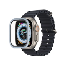 Flzdgnkr Newface Apple Uyumlu Watch Ultra 49mm Alüminyum Kasa Cam Ekran Koruyucu - Mavi