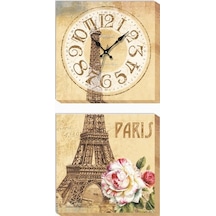 Paris Eyfel Kanvas Tablo Duvar Saati