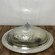 40 Cm İşlemeli Bakır Kayık Sahan Gümüş