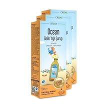 Orzax Ocean Balık Yağı Şurubu Portakal Aromalı 150ml 3 Adet