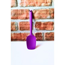 Silikon Sert Düz Spatula - Mor Renk- 27 Cm - 1 Adet Mor