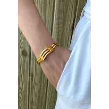 Zümrüt Sarraf 22 Ayar Sarı Altın Kadın 3 Sıra Kaburga Bilezik