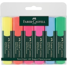 Faber-Castell Fosforlu Kalem 6'lı Poşet – Canlı Renkler, Ergonomik Tasarım, Dayanıklı Çok Renkli