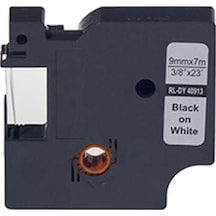 Dymo 40913 Uyumlu Beyaz-siyah D1 Yedek Şerit 9mm X 7m