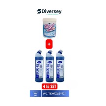 Diversey 4'lü Temizlik Paketi 3 Adet Ağır Kir Tuvalet Temizleyici + 1 Adet Beyazlar İçin Leke Çıkarıcı