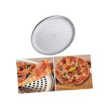 Pizza Pişirme Tepsisi Çok Amaçlı Büyük Boy Çelik Delikli Tepsi Dayanıklı Metal Fırın Tepsisi 36 Cm Diğer
