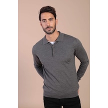 Ferraro Polo Yaka Superfine Yün Kazak - Antrasit Antrasit