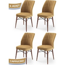 Canisa Concept Canisa Flex Serisi Gürgen Ayaklı 1.sınıf Sandalye , 4 Adet , Cappucino , Ayaklar Ceviz Cappuccino