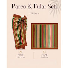 Tarzını Seç Premium Capri Desenli 2 Li Pareo Ve Fular Seti 150x95 Cm / 70x70 Cm