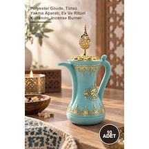10 Adet İbrik Tütsü Brülörü Polyester Gövde, Tütsü Yakma Aparatı, Ev Ve Ritüel Kullanımı, Incense Burner Sarı
