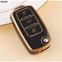 Seat Ibiza Anahtar Kılıfı Siyah-gold 2010-2016