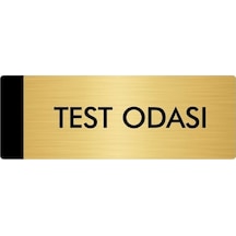 Metal Yönlendirme Levhası, Departman Kapı Isimliği Test Odası 5x20 Cm Altın Renk