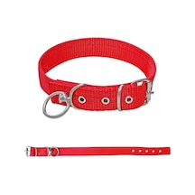 Savex Dokuma Köpek Boyun Tasması Kırmızı 3 60 Cm Fosforlu Sarı