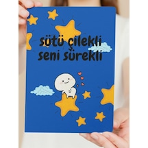 Sütü Çilekli Seni Sürekli Ahşap Poster