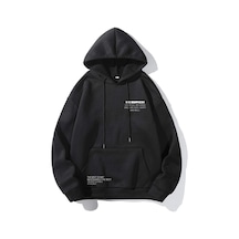 Unisex Happiest Baskılı Oversize Kapşonlu Sweatshirt 001