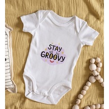 Bitmeyenkartus Bk Kids Stay Groovy Tasarımlı Bebek Body Zıbın - Model 1 Çok Renkli