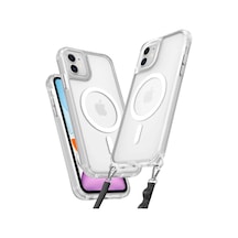 Newface Apple Apple iPhone Uyumlu  12 Kılıf Enka Magsafe Silikon Kılıf - Şeffaf