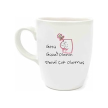 Götü Güzel Olanın Derdi Çok Olurmuş Krem Oval Kupa - Hediyelik Kupa Fincan Mug Diğer