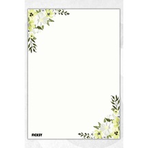 A5 Çiçek Bloknot Çizgisiz Defter - 50 Yaprak - Memopad - Notepad - Not Defteri - Not Kağıdı - 2910 Çok Renkli