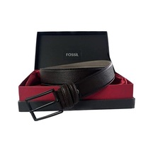 Fossil Kahve Düz Dikiş Suni Deri 3,5 Cm Erkek Kemeri-120cm Kahverengi