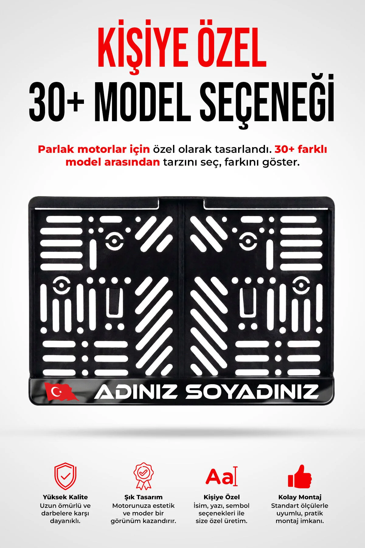 Kişiye Özel Isimli Motor Plakalık