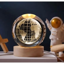 Dünya Renk Değiştiren Işıklı Cam Küre 8cm Renkli