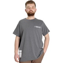 Mode Xl Büyük Beden Erkek T-shirt Telepathıc 23132 Antramelanj 001