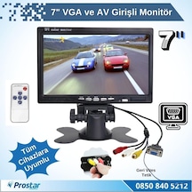 7" Vga Ve Av Girişli Araç Monitörü